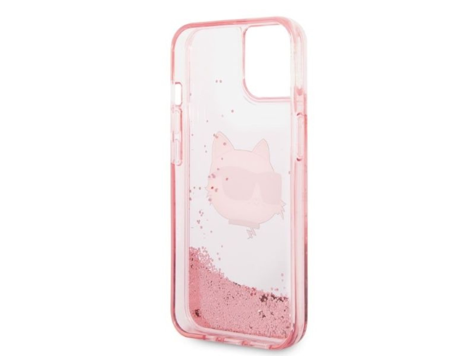 Capa Karl Lagerfeld Glitter Choupette Head para iPhone 14 Plus - rosa