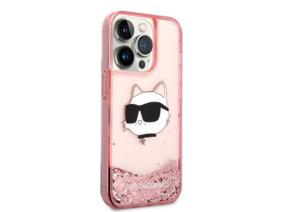 Karl Lagerfeld KLHCP14XLNCHCP iPhone 14 Pro Max 6.7" rosa/rosa estuche rígido Glitter Choupette Head