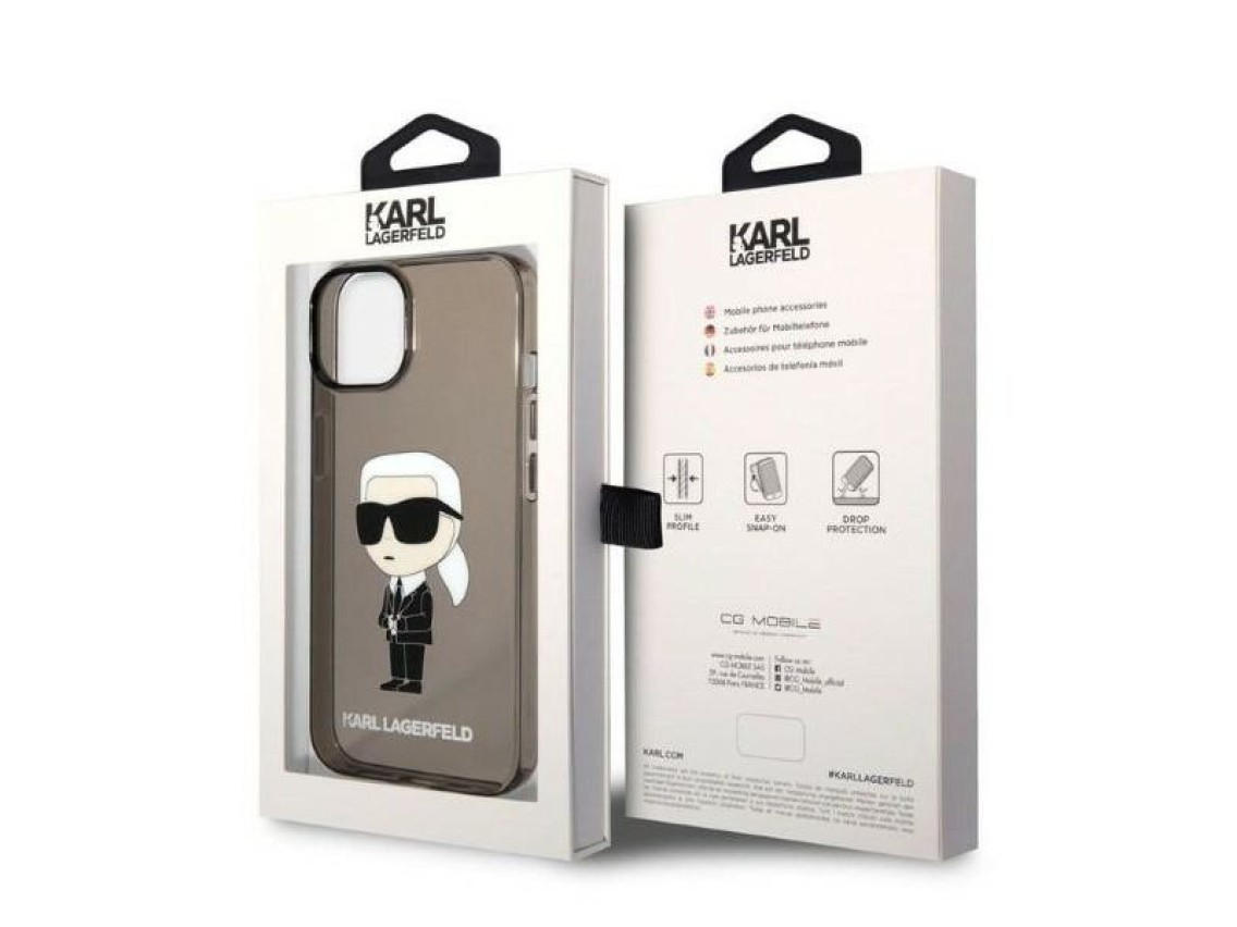 Funda Karl Lagerfeld Ikonik Karl para iPhone 14 Plus - negra