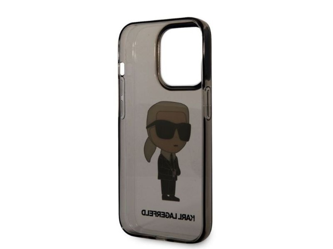 Funda rígida negra Karl Lagerfeld KLHCP14LHNIKTCK para iPhone 14 Pro de 6,1" Ikonik Karl Lagerfeld
