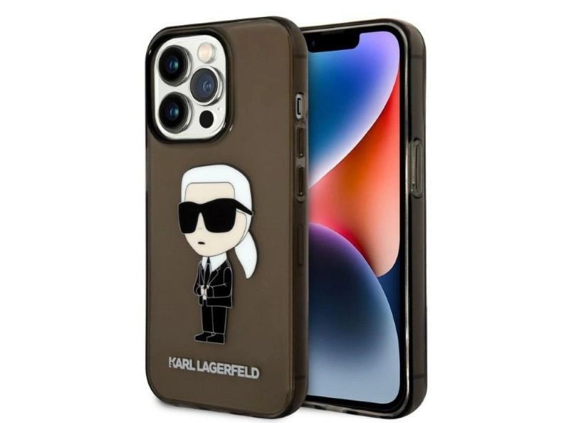 Capa Karl Lagerfeld Ikonik Karl para iPhone 14 Pro Max - preta