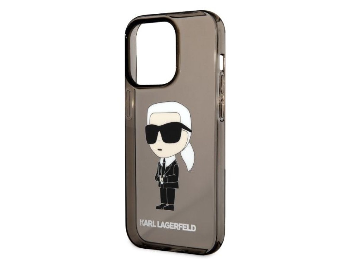 Capa Karl Lagerfeld Ikonik Karl para iPhone 14 Pro Max - preta
