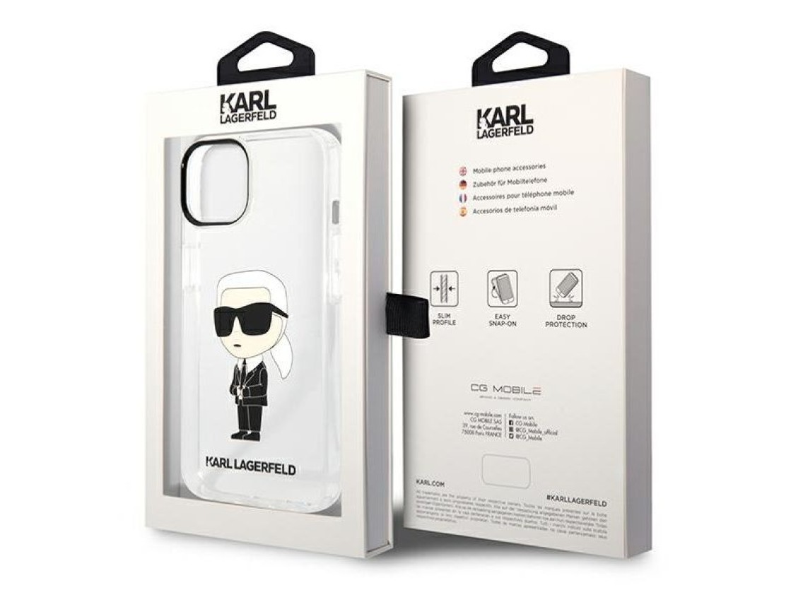 Karl Lagerfeld Ikonik Karl case for iPhone 14 Plus - transparent
