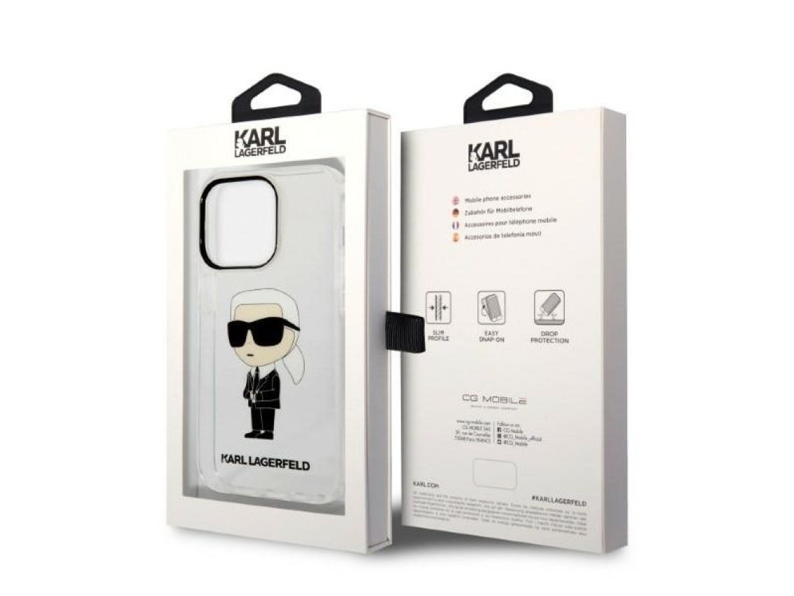 Karl Lagerfeld Ikonik Karl case for iPhone 14 Pro - transparent