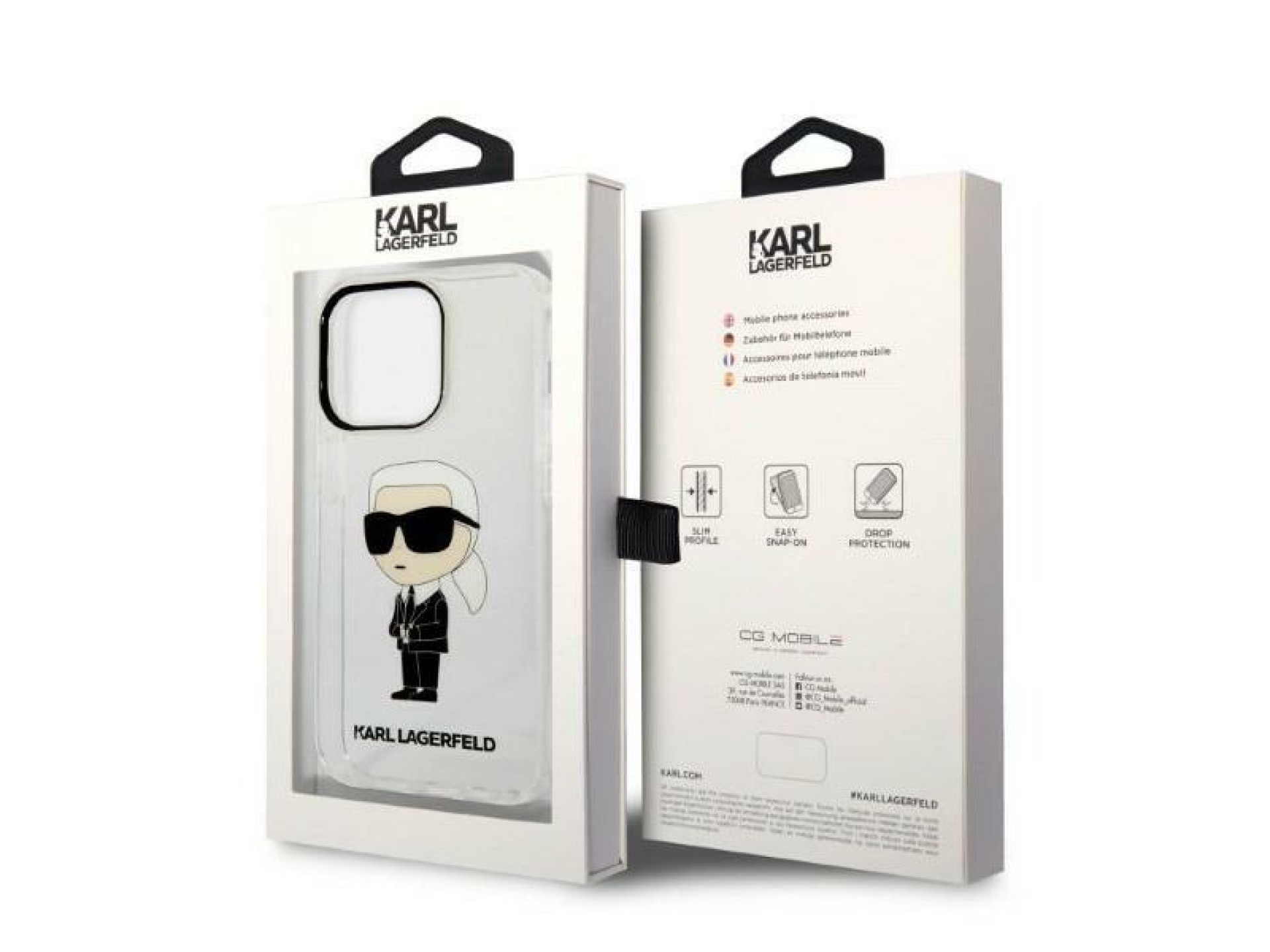 Funda Karl Lagerfeld Ikonik Karl para iPhone 14 Pro Max - transparente