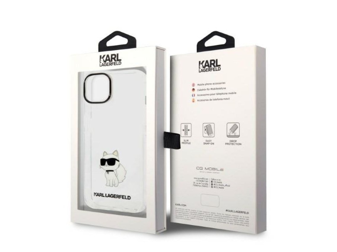 Karl Lagerfeld Ikonik Choupette case for iPhone 14 Plus - transparent