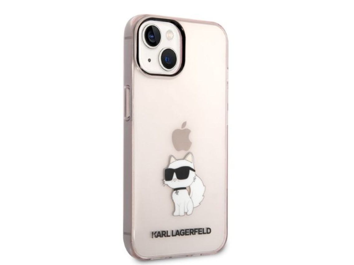 Funda Karl Lagerfeld Ikonik Choupette para iPhone 14 - rosa