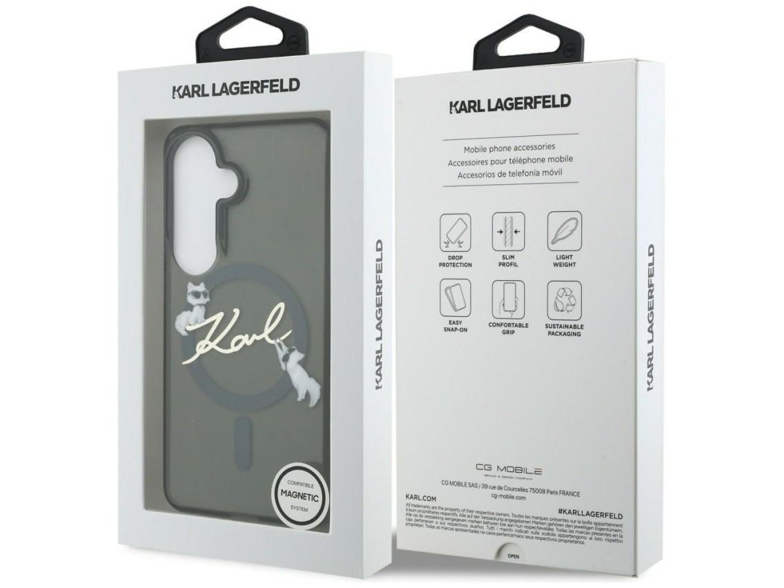 Funda Karl Lagerfeld IML KC Script MagSafe para Samsung Galaxy S26 Plus - Negra