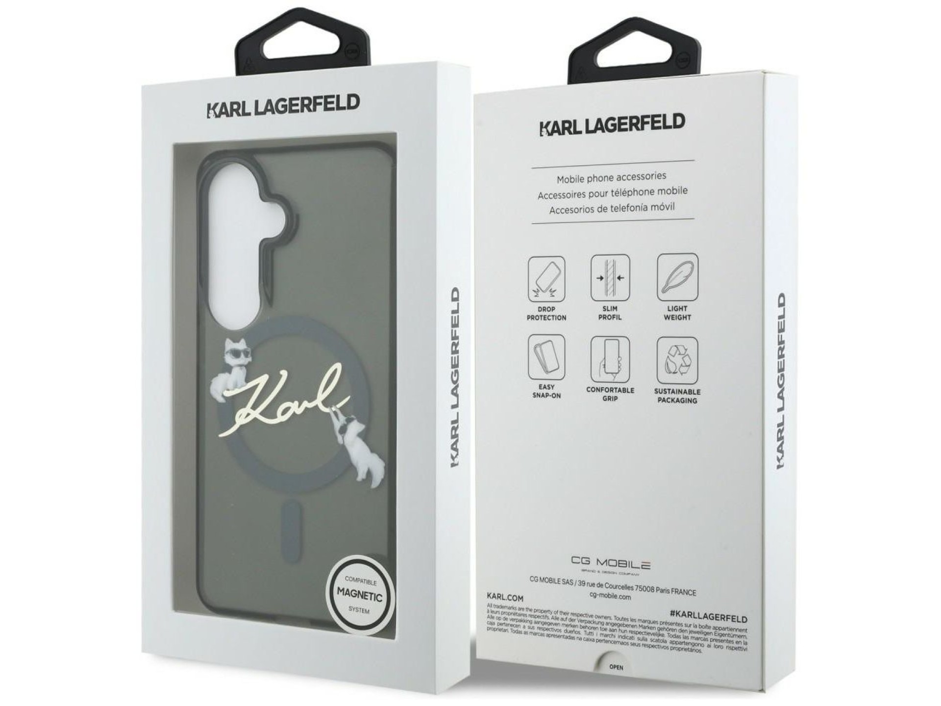Funda Karl Lagerfeld IML KC Script MagSafe para Samsung Galaxy S26 Plus - Negra