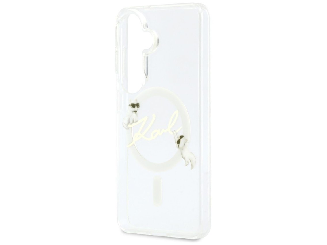 Capa MagSafe Karl Lagerfeld IML KC Script para Samsung Galaxy S26 Plus - Transparente