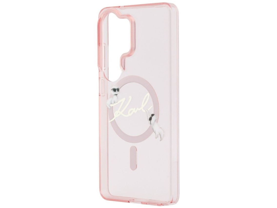 Funda Karl Lagerfeld IML KC Script MagSafe para Samsung Galaxy S26 Ultra - Rosa