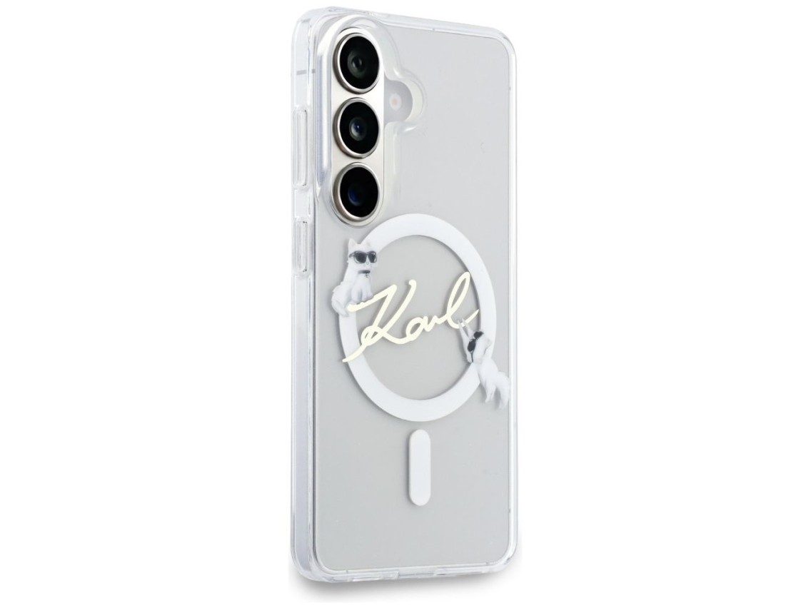 Capa MagSafe Karl Lagerfeld IML KC Script para Samsung Galaxy S26 Plus - Transparente
