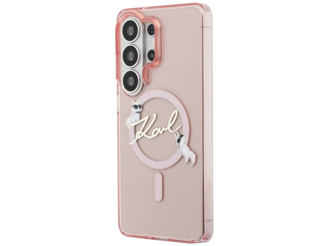 Funda Karl Lagerfeld IML KC Script MagSafe para Samsung Galaxy S26 Ultra - Rosa
