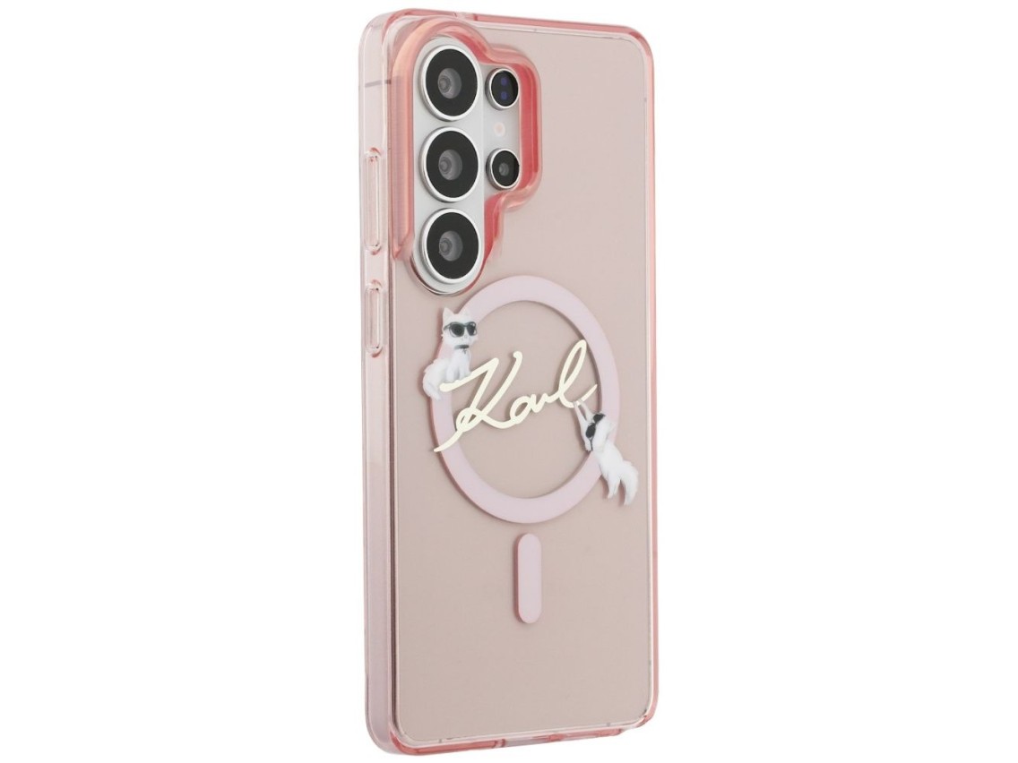 Funda Karl Lagerfeld IML KC Script MagSafe para Samsung Galaxy S26 Ultra - Rosa