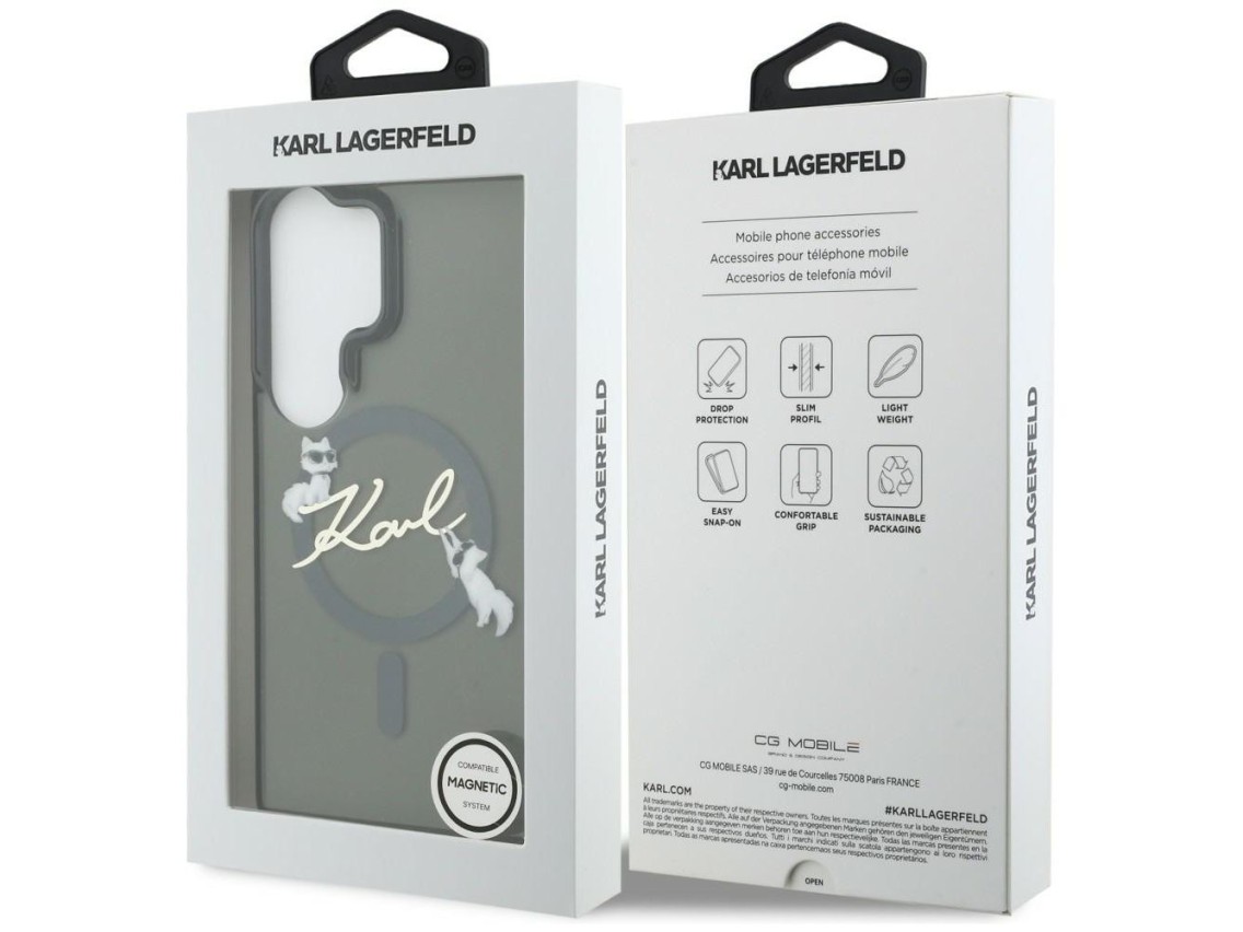 Karl Lagerfeld IML KC Script MagSafe Case for Samsung Galaxy S26 Ultra - Black