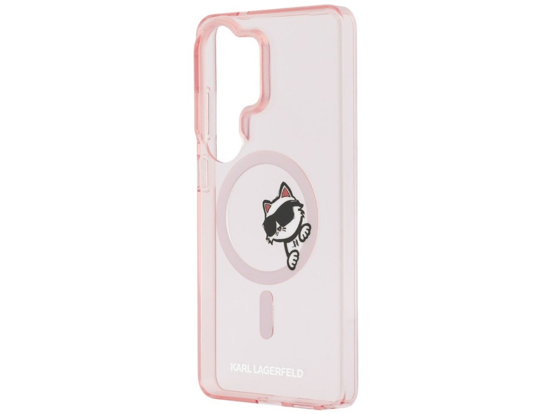Capa Karl Lagerfeld IML Peekaboo Choupette MagSafe para Samsung Galaxy S26 Ultra - Rosa