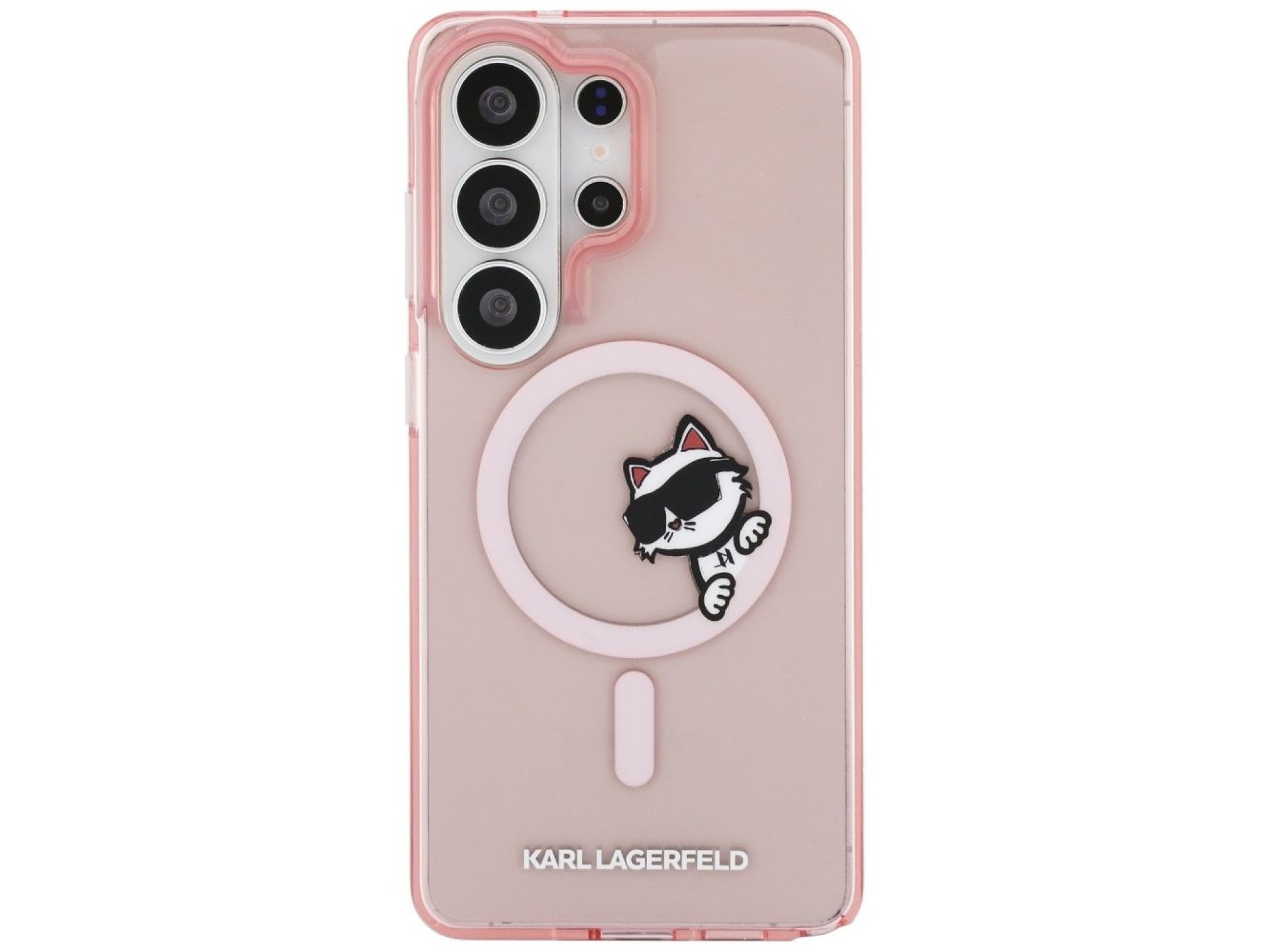 Capa Karl Lagerfeld IML Peekaboo Choupette MagSafe para Samsung Galaxy S26 Ultra - Rosa