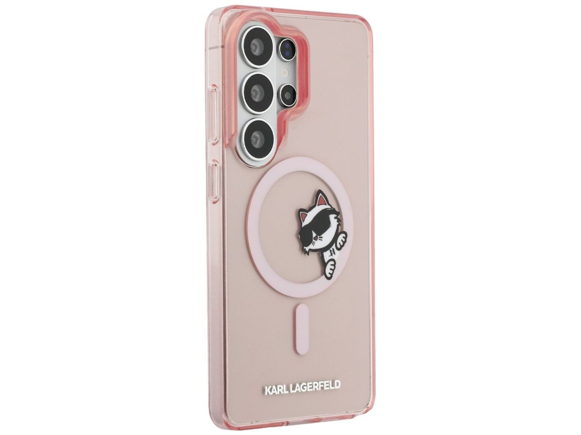 Capa Karl Lagerfeld IML Peekaboo Choupette MagSafe para Samsung Galaxy S26 Ultra - Rosa
