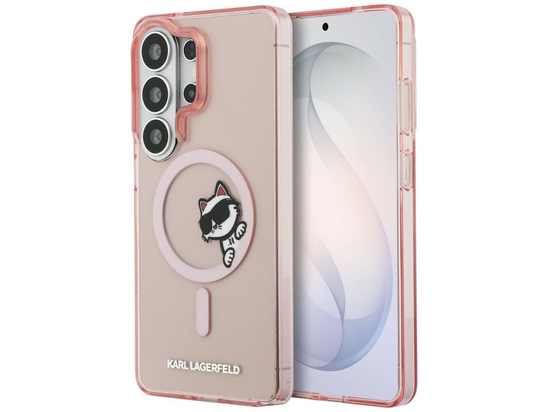Capa Karl Lagerfeld IML Peekaboo Choupette MagSafe para Samsung Galaxy S26 Ultra - Rosa