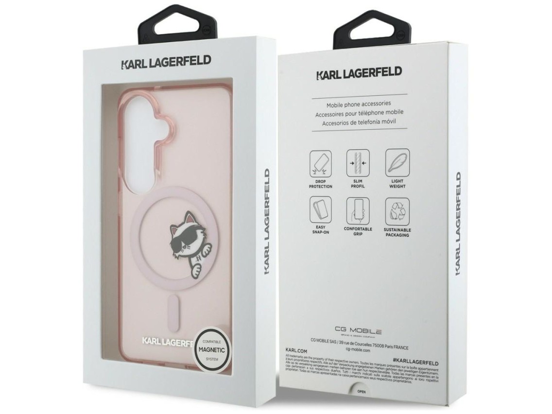 Karl Lagerfeld IML Peekaboo Choupette MagSafe Case for Samsung Galaxy S26 - Pink