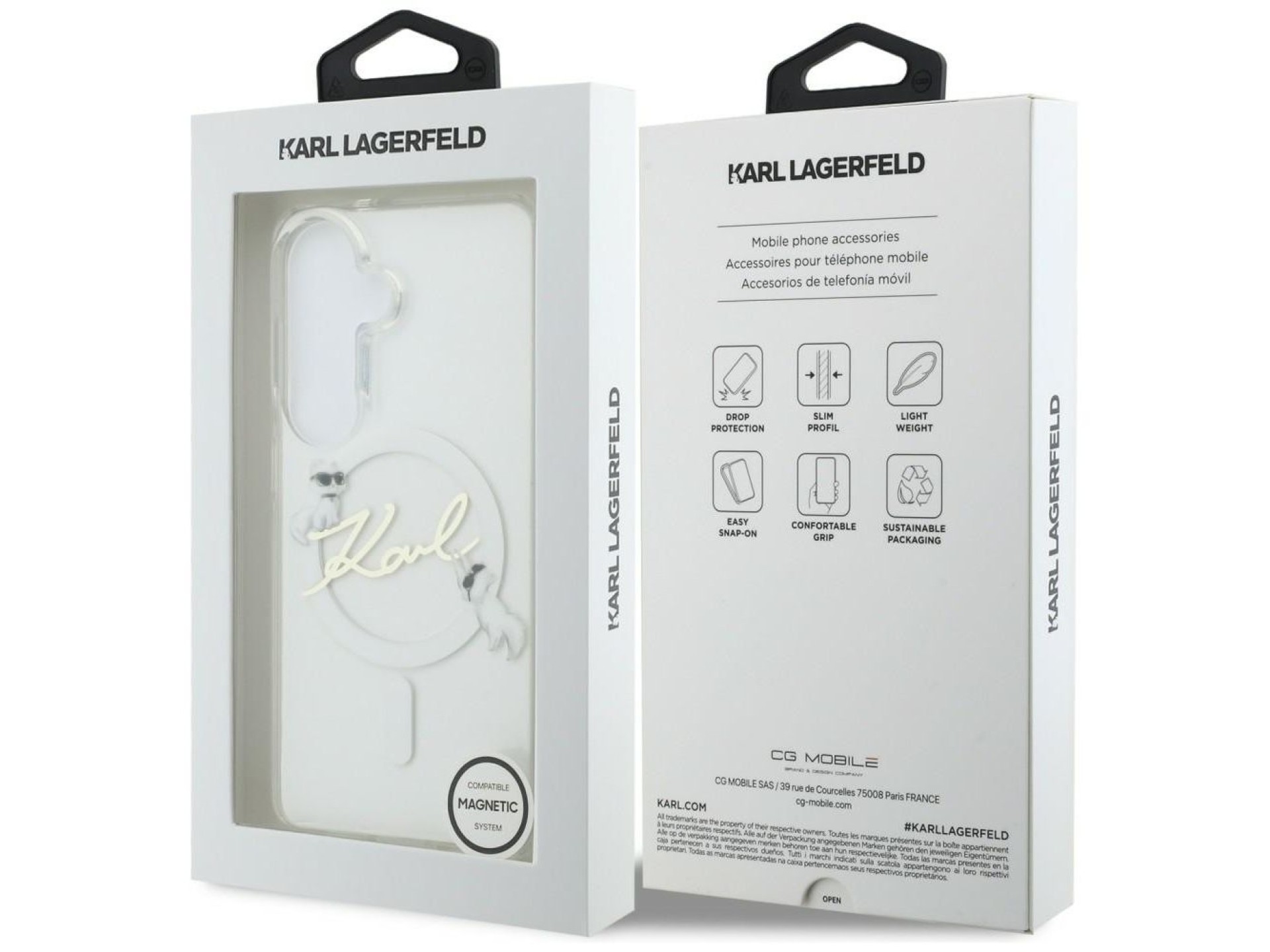 Capa MagSafe Karl Lagerfeld IML KC Script para Samsung Galaxy S26 Plus - Transparente