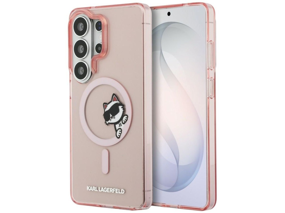 Capa Karl Lagerfeld IML Peekaboo Choupette MagSafe para Samsung Galaxy S26 Ultra - Rosa