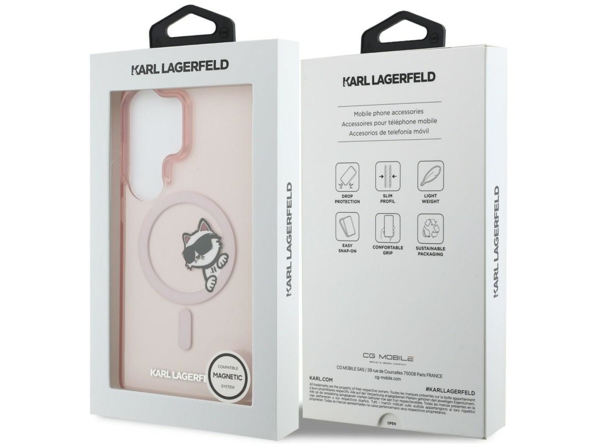 Capa Karl Lagerfeld IML Peekaboo Choupette MagSafe para Samsung Galaxy S26 Ultra - Rosa