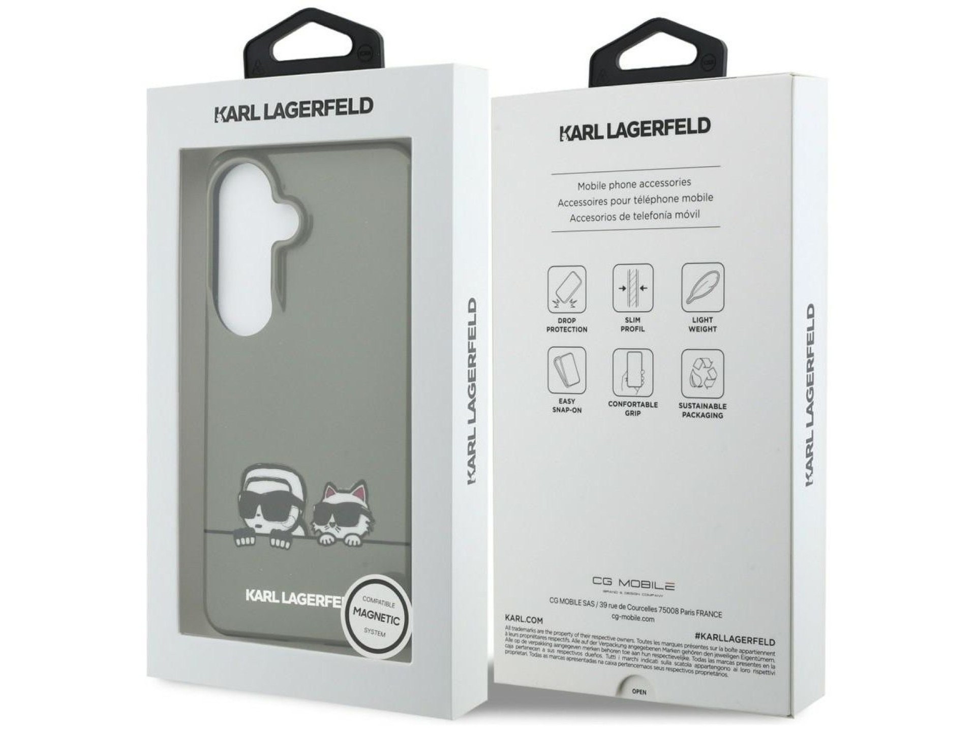 Funda Karl Lagerfeld IML Peekaboo Karl&Choupette MagSafe para Samsung Galaxy S26 - Negra