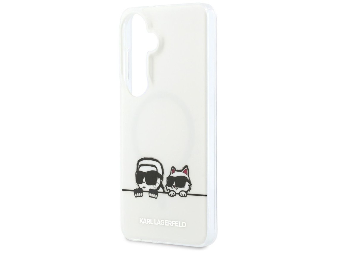 Funda Karl Lagerfeld IML Peekaboo Karl&Choupette MagSafe para Samsung Galaxy S26 - Transparente
