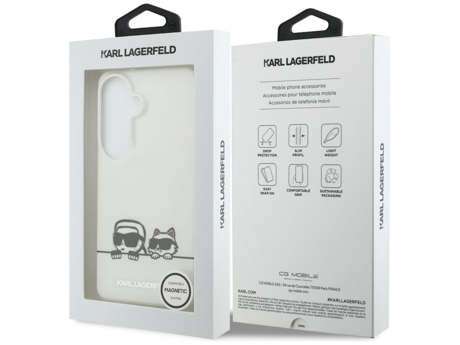 Funda Karl Lagerfeld IML Peekaboo Karl&Choupette MagSafe para Samsung Galaxy S26 - Transparente