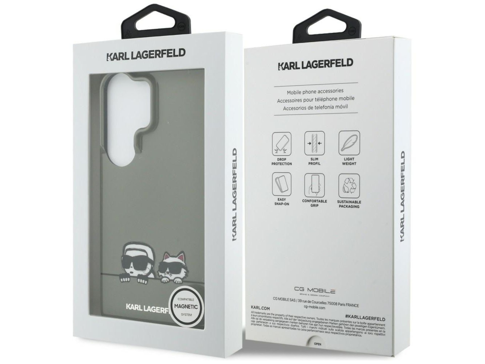 Capa Karl Lagerfeld IML Peekaboo Karl&Choupette MagSafe para Samsung Galaxy S26 Ultra - Preta