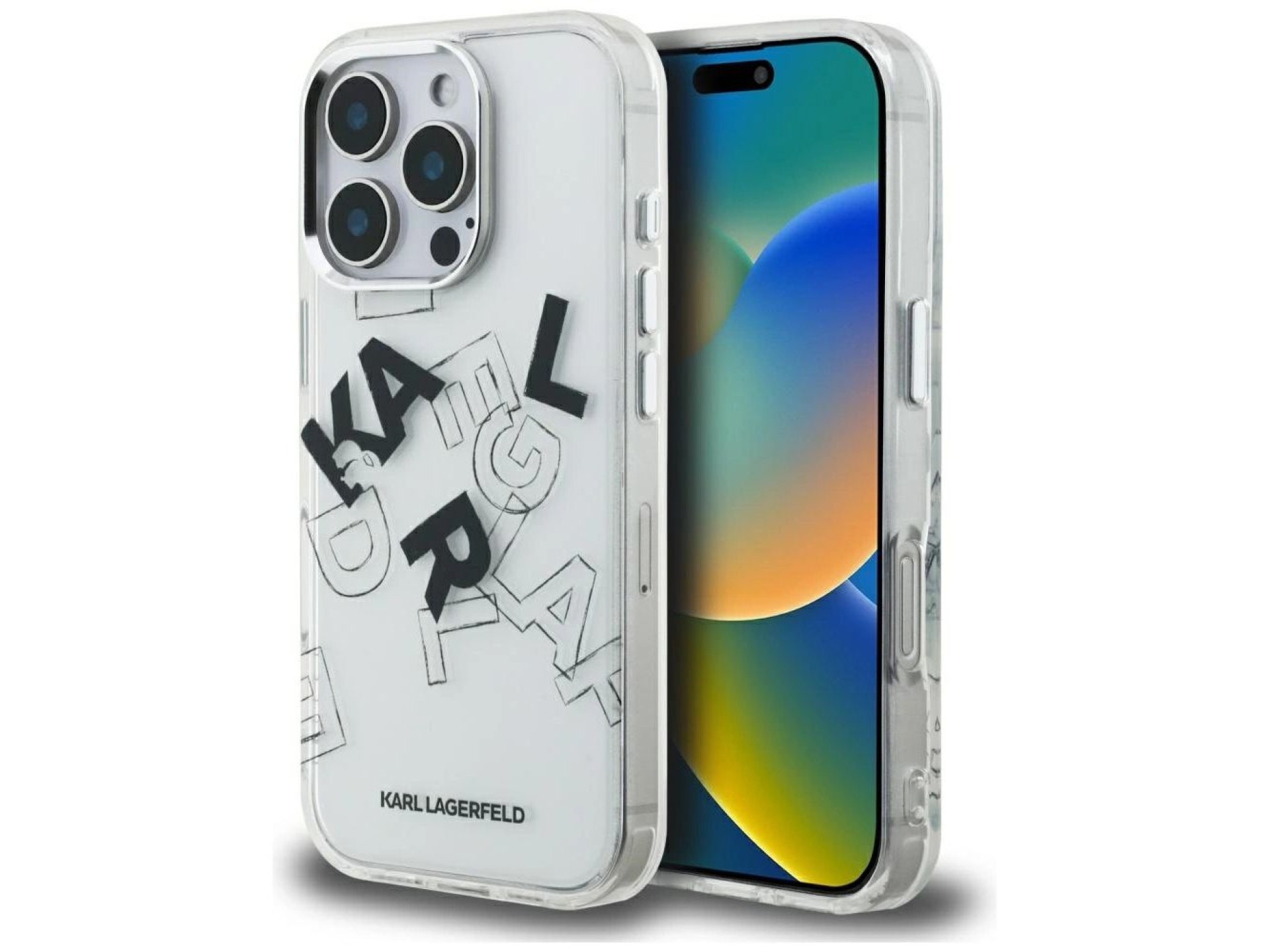 Funda Karl Lagerfeld IML con diseño gráfico para iPhone 16 Pro Max - Transparente