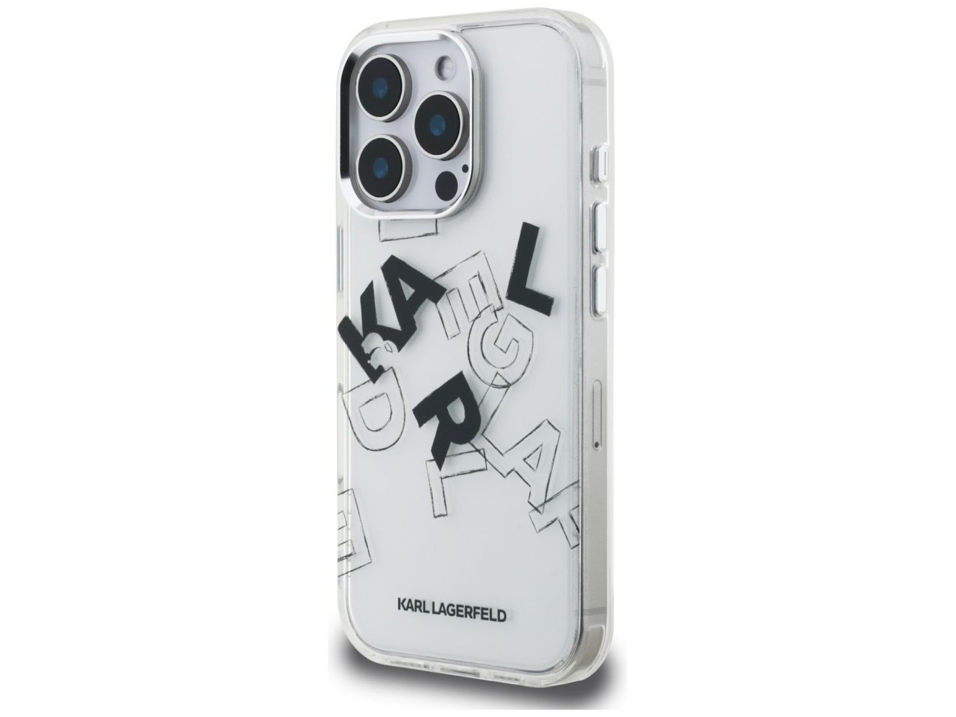 Capa transparente com desenho gráfico de Karl Lagerfeld IML para iPhone 16 Pro