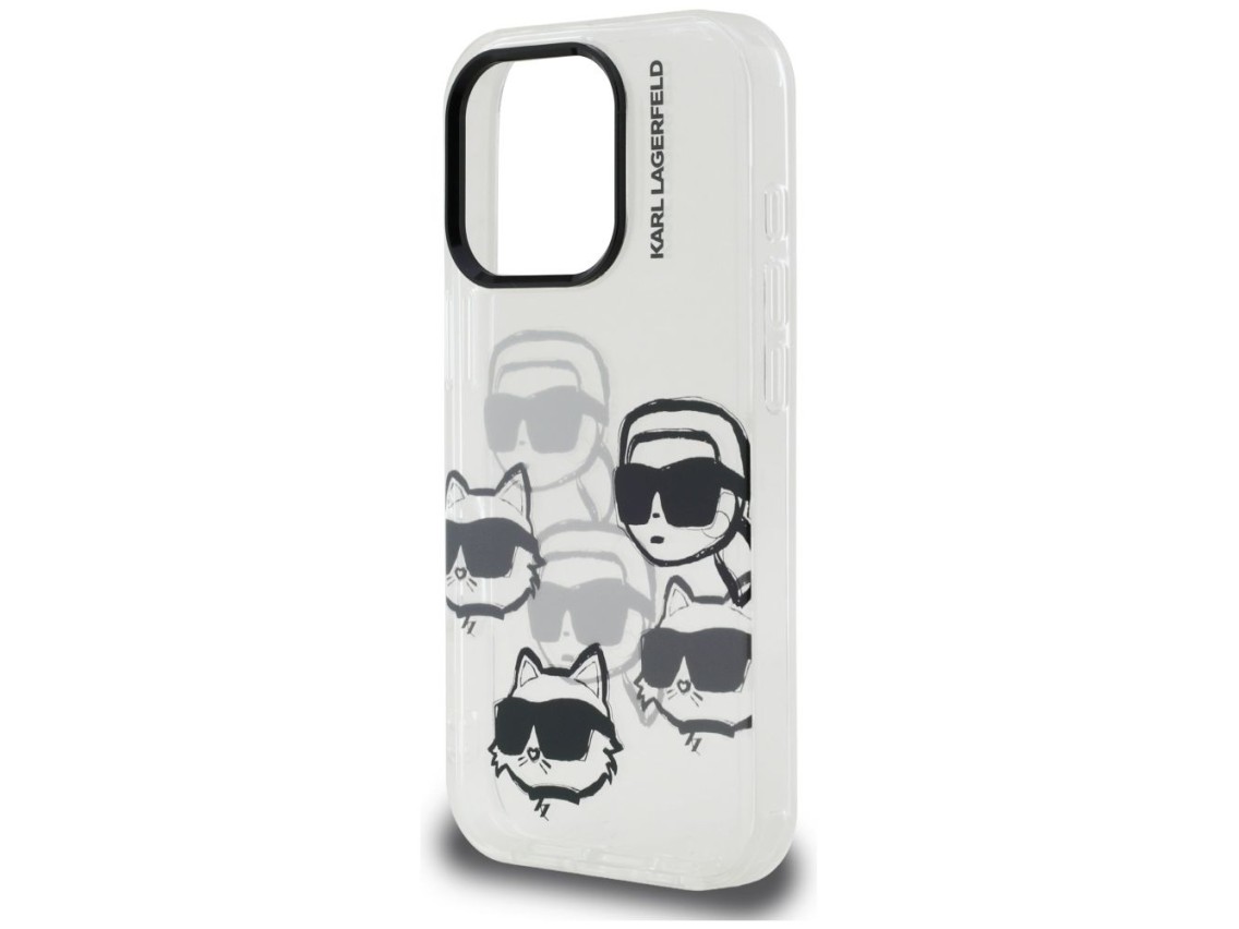 Karl Lagerfeld IML Multi K&C Head Pattern Case for iPhone 16 Pro - Clear