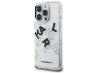 Capa transparente com desenho gr�fico de Karl Lagerfeld IML para iPhone 16 Pro