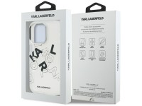 Capa transparente com desenho gr�fico de Karl Lagerfeld IML para iPhone 16 Pro