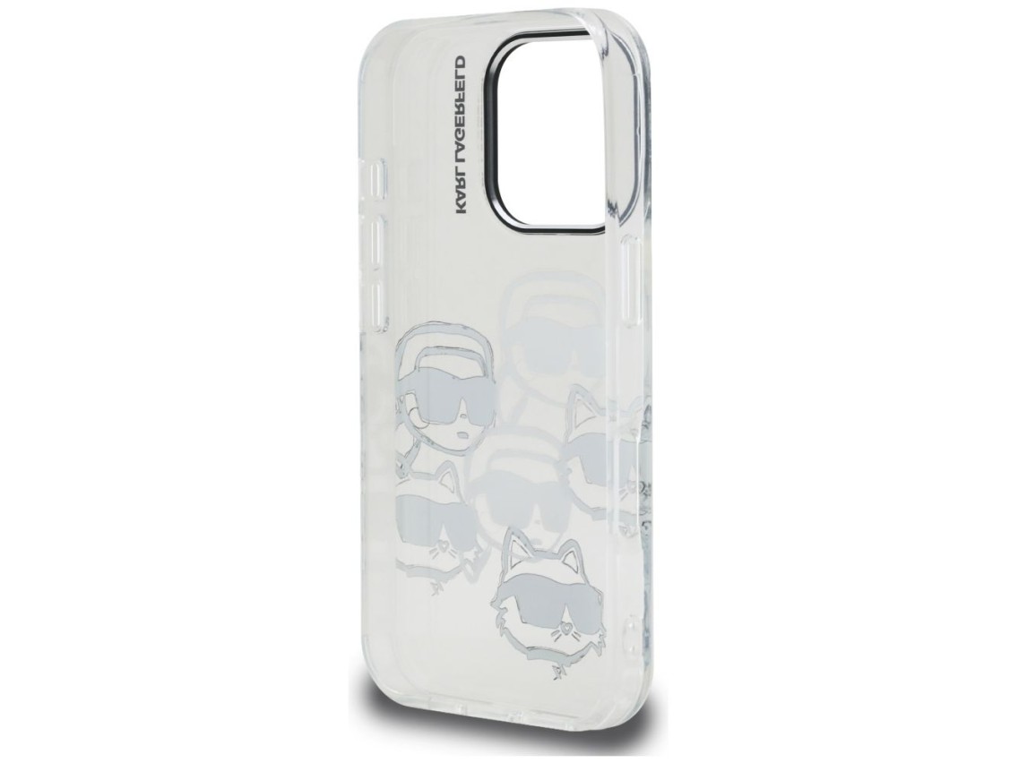Karl Lagerfeld IML Multi K&C Head Pattern Case for iPhone 16 Pro - Clear