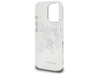 Capa transparente com desenho gr�fico de Karl Lagerfeld IML para iPhone 16 Pro