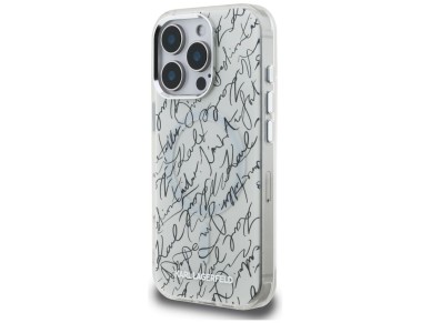 Capa MagSafe Karl Lagerfeld IML com estampa Karl Script para iPhone 16 Pro - Branca Capa MagSafe Karl Lagerfeld IML com estampa Karl Script para iPhone 16 Pro - Branca