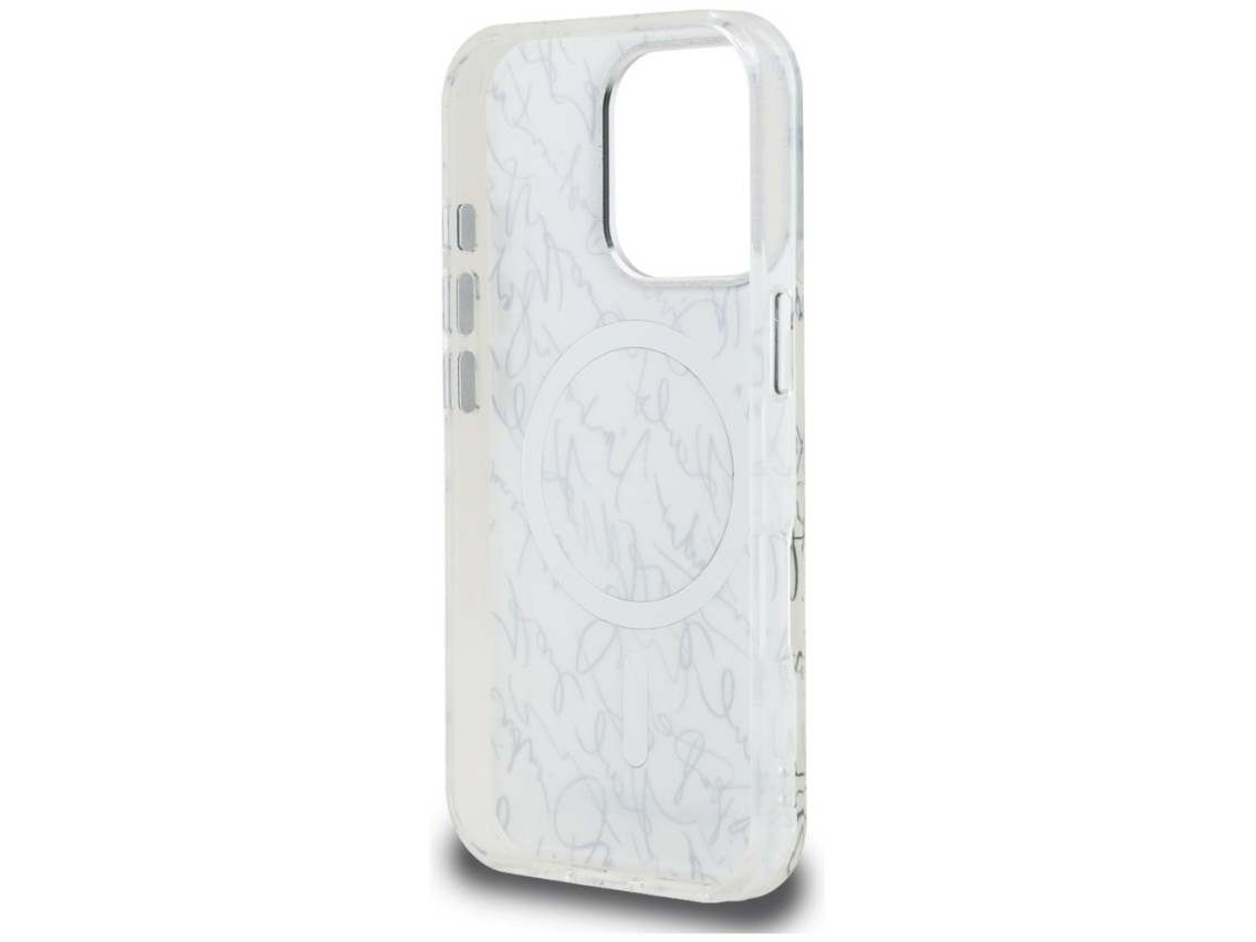 Karl Lagerfeld IML Karl Script Pattern MagSafe Case for iPhone 16 Pro Max - White