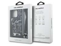 Capa transversal Karl Lagerfeld com textura granulada e logotipo para iPhone 16 Pro - Preta Capa transversal Karl Lagerfeld com textura granulada e logotipo para iPhone 16 Pro - Preta