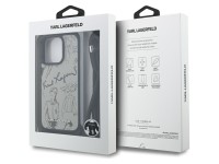 Funda bandolera Karl Lagerfeld con estampado granulado y logotipo para iPhone 16 Pro Max - Gris Funda bandolera Karl Lagerfeld con estampado granulado y logotipo para iPhone 16 Pro Max - Gris