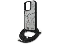Funda bandolera Karl Lagerfeld con estampado granulado y logotipo para iPhone 16 Pro Max - Gris Funda bandolera Karl Lagerfeld con estampado granulado y logotipo para iPhone 16 Pro Max - Gris