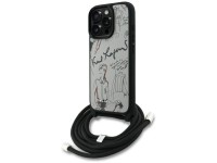 Funda bandolera Karl Lagerfeld con estampado granulado y logotipo para iPhone 16 Pro Max - Gris Funda bandolera Karl Lagerfeld con estampado granulado y logotipo para iPhone 16 Pro Max - Gris