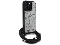 Funda bandolera Karl Lagerfeld con estampado granulado y logotipo para iPhone 16 Pro Max - Gris Funda bandolera Karl Lagerfeld con estampado granulado y logotipo para iPhone 16 Pro Max - Gris