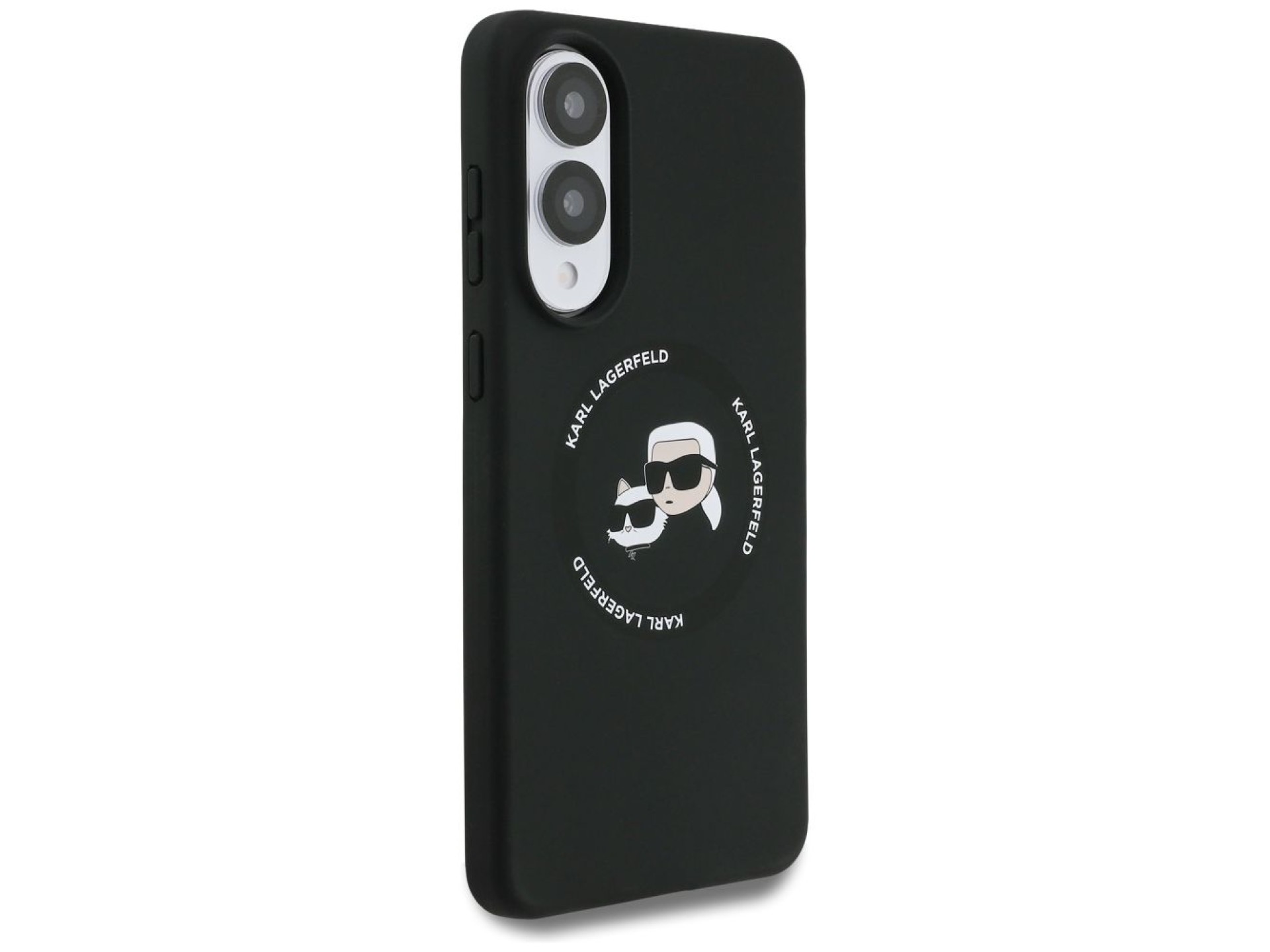 Funda de silicona Karl Lagerfeld Nuble Heads And Circle MagSafe para Samsung Galaxy S25 Edge - negra