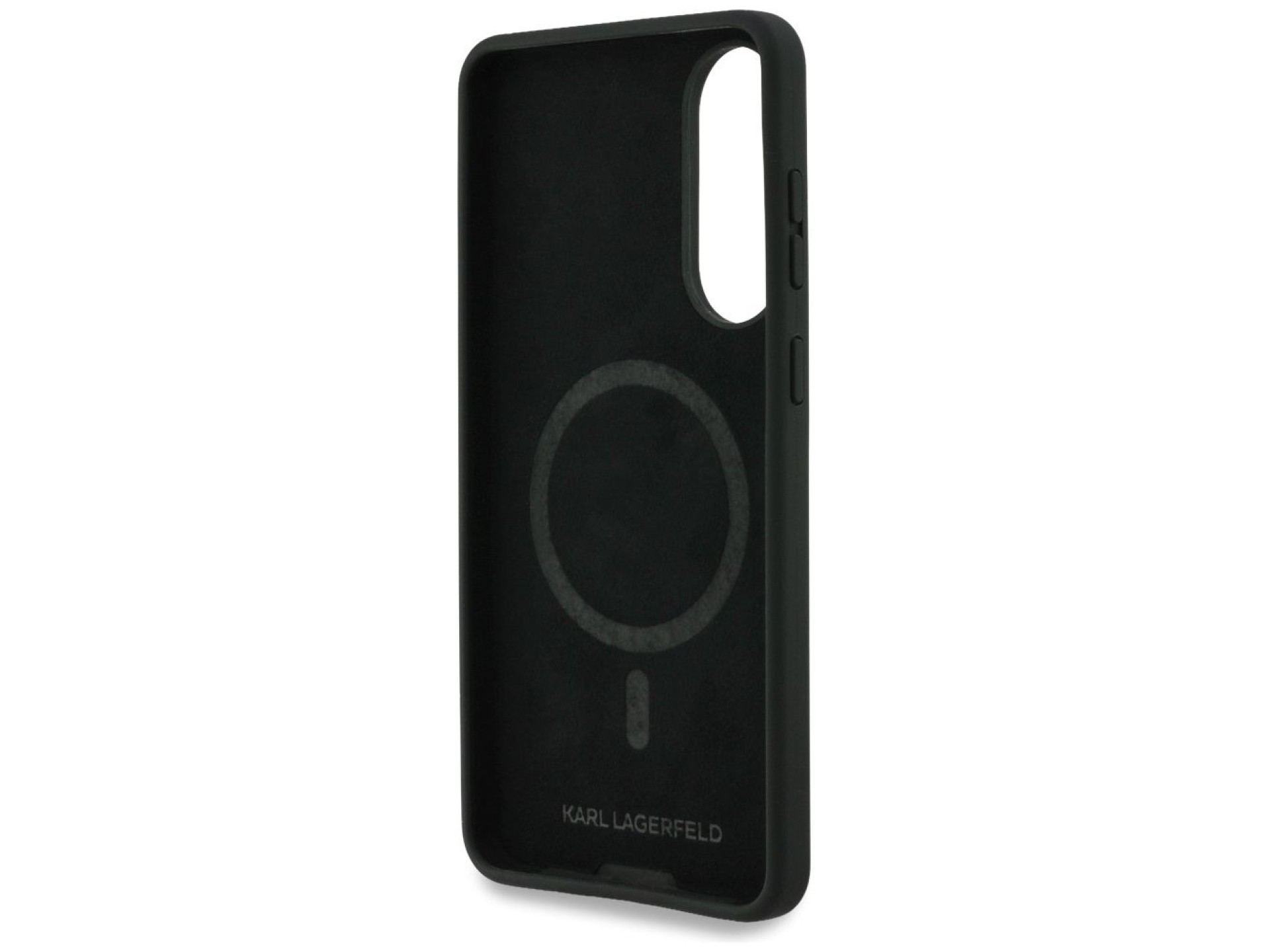 Funda de silicona Karl Lagerfeld Nuble Heads And Circle MagSafe para Samsung Galaxy S25 Edge - negra