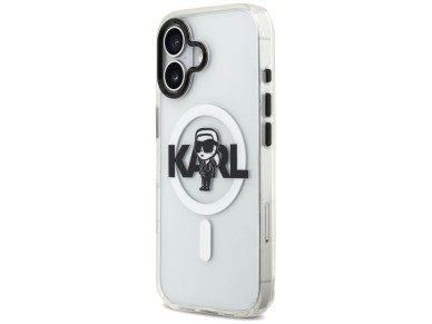 Funda Karl Lagerfeld IML Karl Sketch Logo MagSafe para iPhone 17 - Transparente