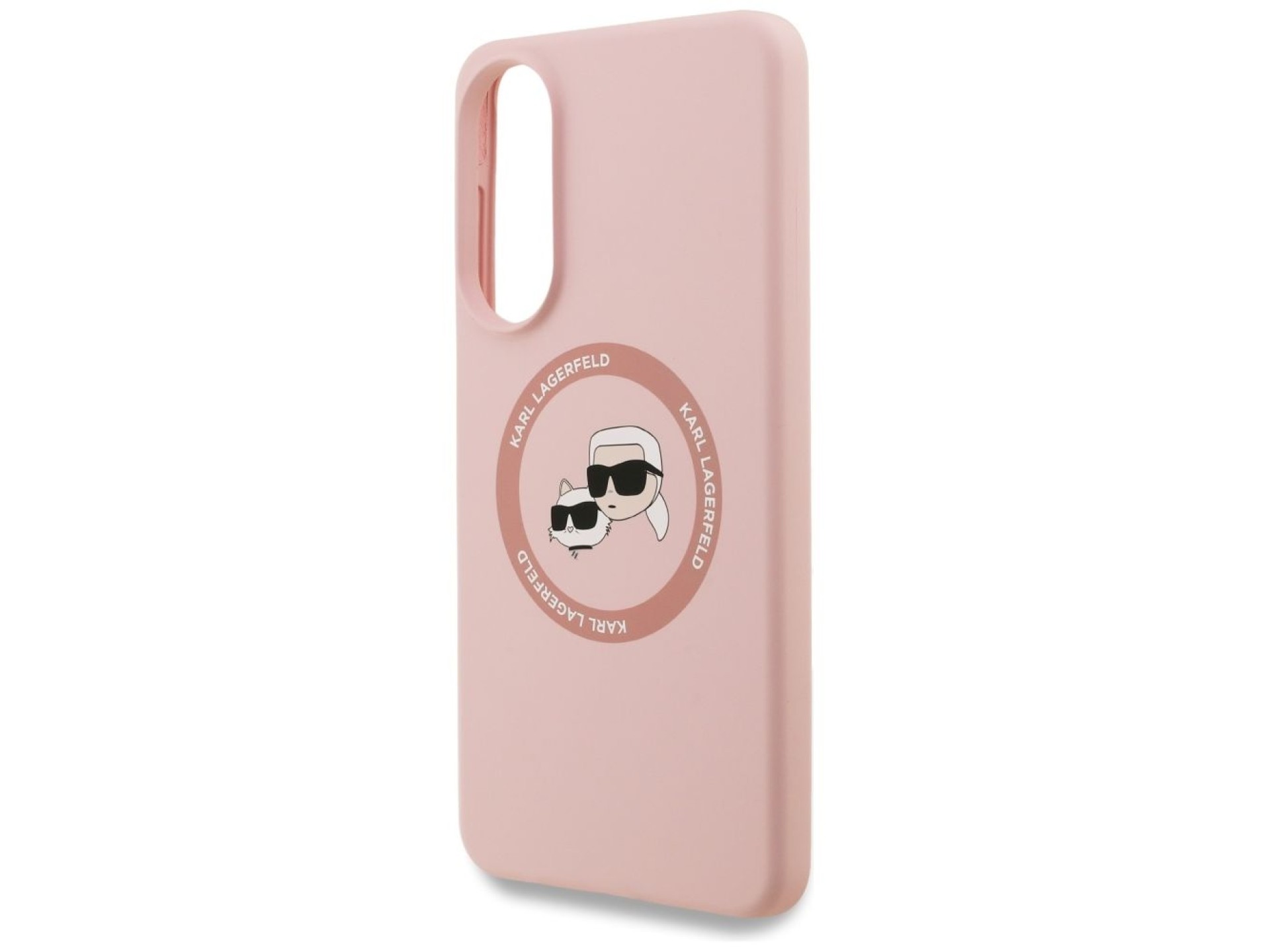 Karl Lagerfeld Silicone Nauble Heads And Circle MagSafe Case for Samsung Galaxy S25 Edge - Pink
