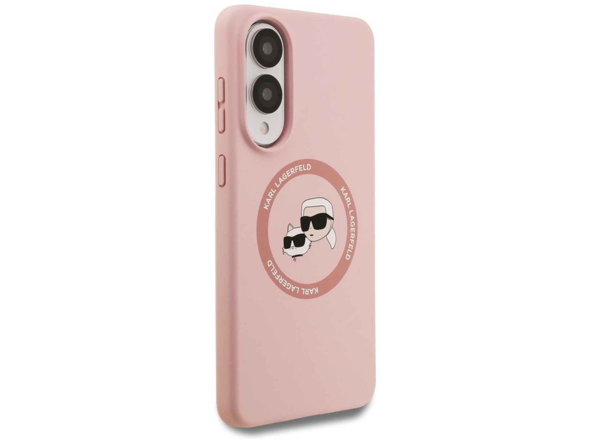 Karl Lagerfeld Silicone Nauble Heads And Circle MagSafe Case for Samsung Galaxy S25 Edge - Pink
